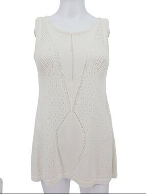 Cabi Tennis Sweater Tank White Medium